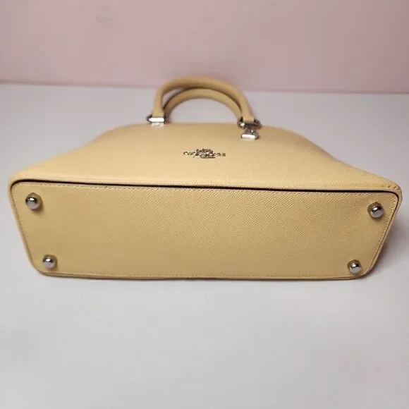 NWT COACH 2553 Katy Satchel Bag Crossgrain Leather Crossbody Silver/Vanilla - Picture 5 of 8